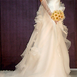 札幌立体裁断教室オーガンディーウェディングドレス